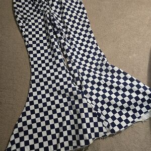 Checkered Flare & Wide Leg Jeans